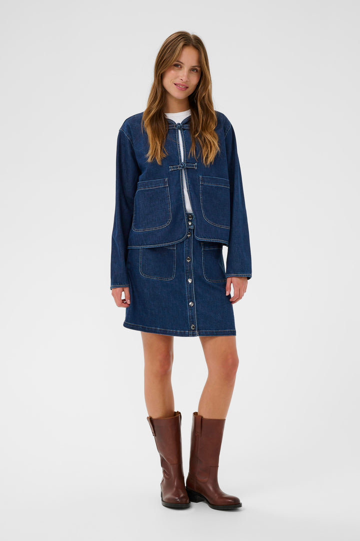 Saint Tropez OivySZ Casual Jacket – Medium Blue Denim