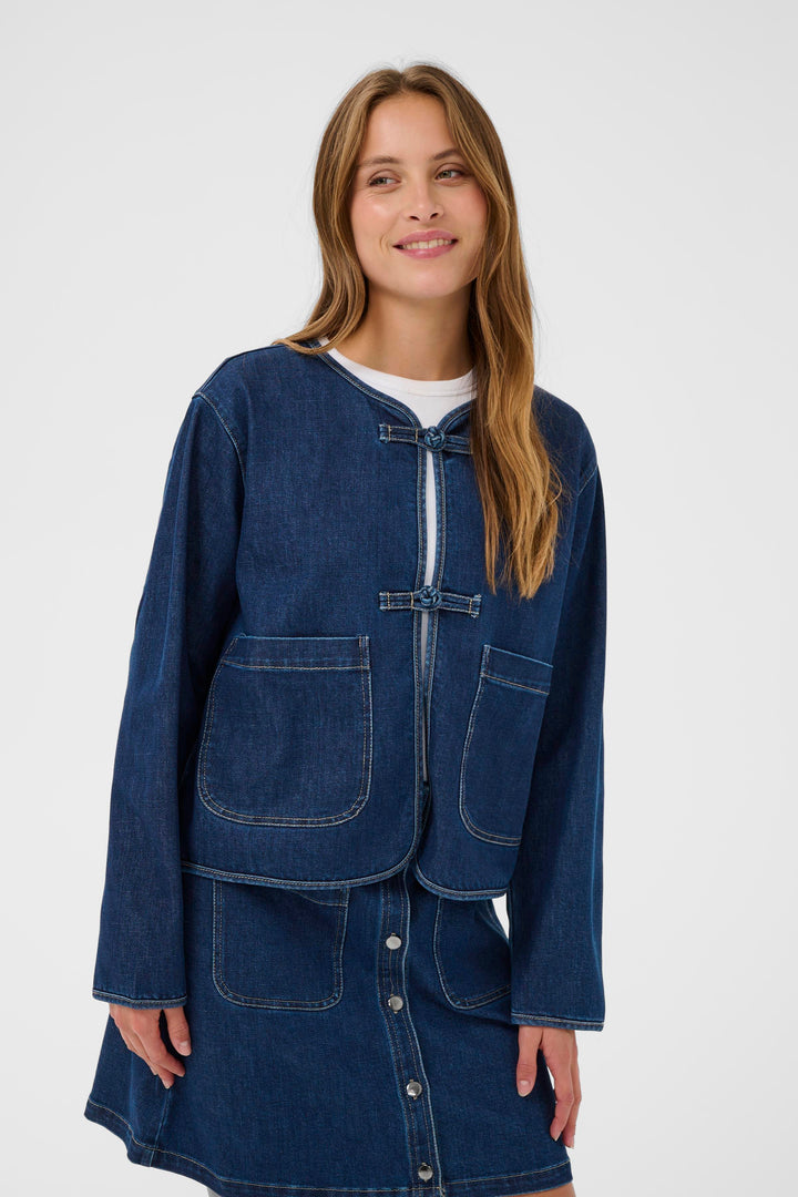 Saint Tropez OivySZ Casual Jacket – Medium Blue Denim