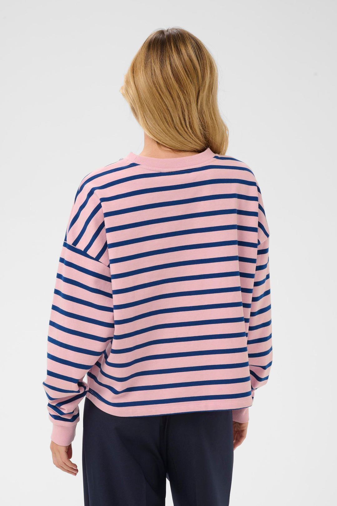 Saint Tropez OsiriaSZ Sweatshirt – Pink Nectar Navy Stripe