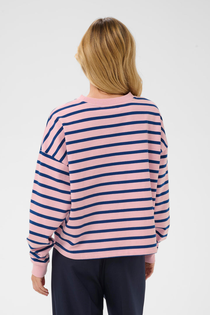 Saint Tropez OsiriaSZ Sweatshirt – Pink Nectar Navy Stripe