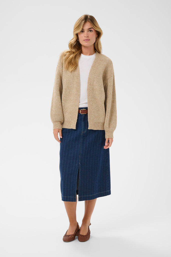 Saint Tropez OttolineSZ Open Cardigan- Tannin Melange