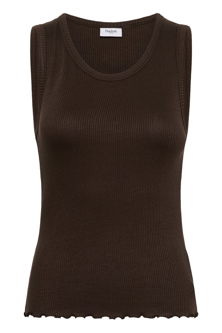 Saint Tropez Olaila Tank Top- Chocolate Brown