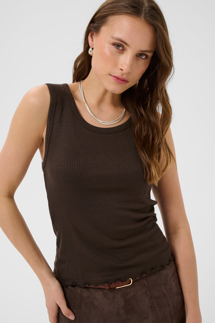 Saint Tropez Olaila Tank Top- Chocolate Brown
