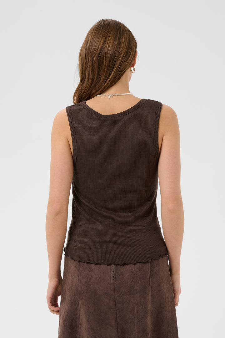 Saint Tropez Olaila Tank Top- Chocolate Brown