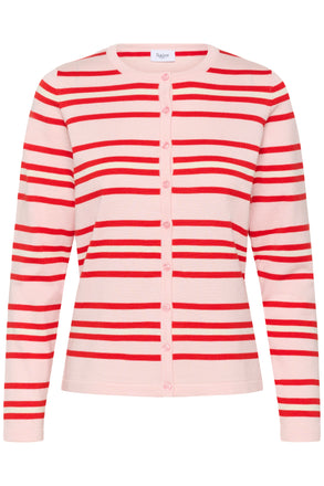 Saint tropez PilaSZ Cardigan- Chalk Pink Red Multi Stripe