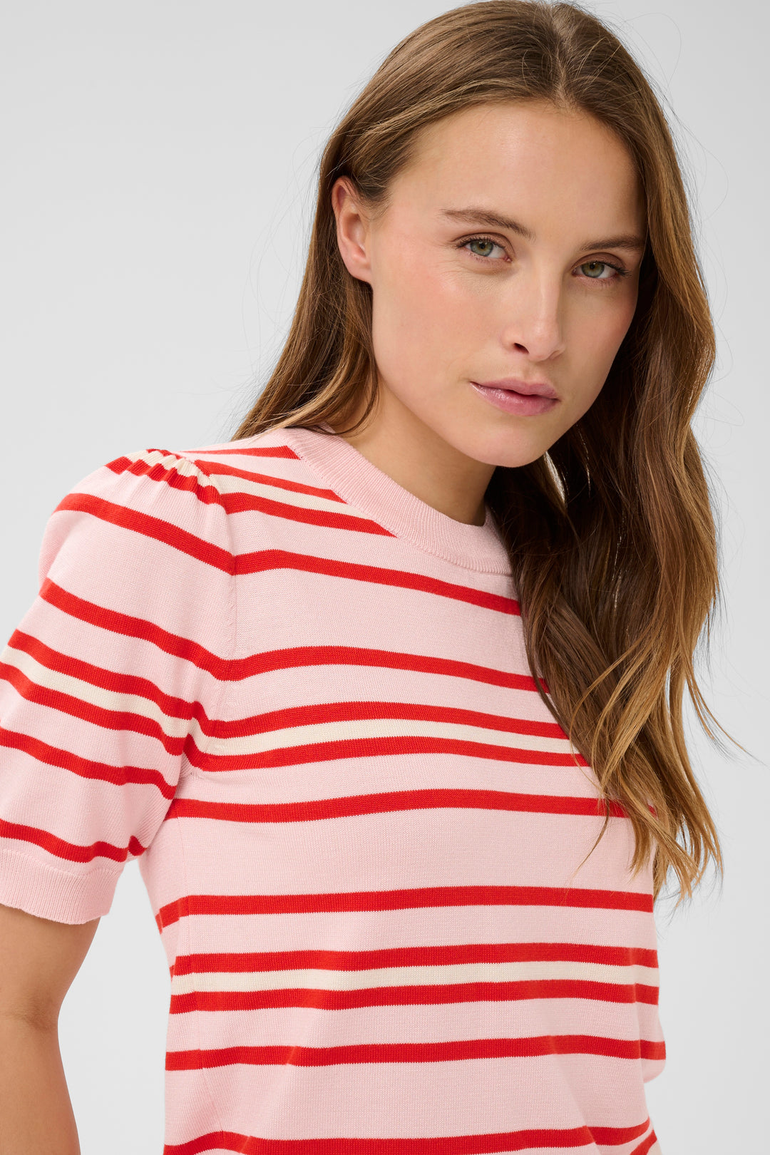 Saint Tropez Pila Pullover- Pink Multi Stripe