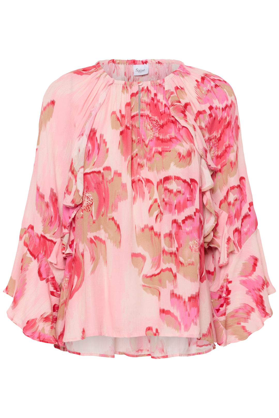 Saint Tropez Pollyana Blouse - Poppy Shaded Flower Print