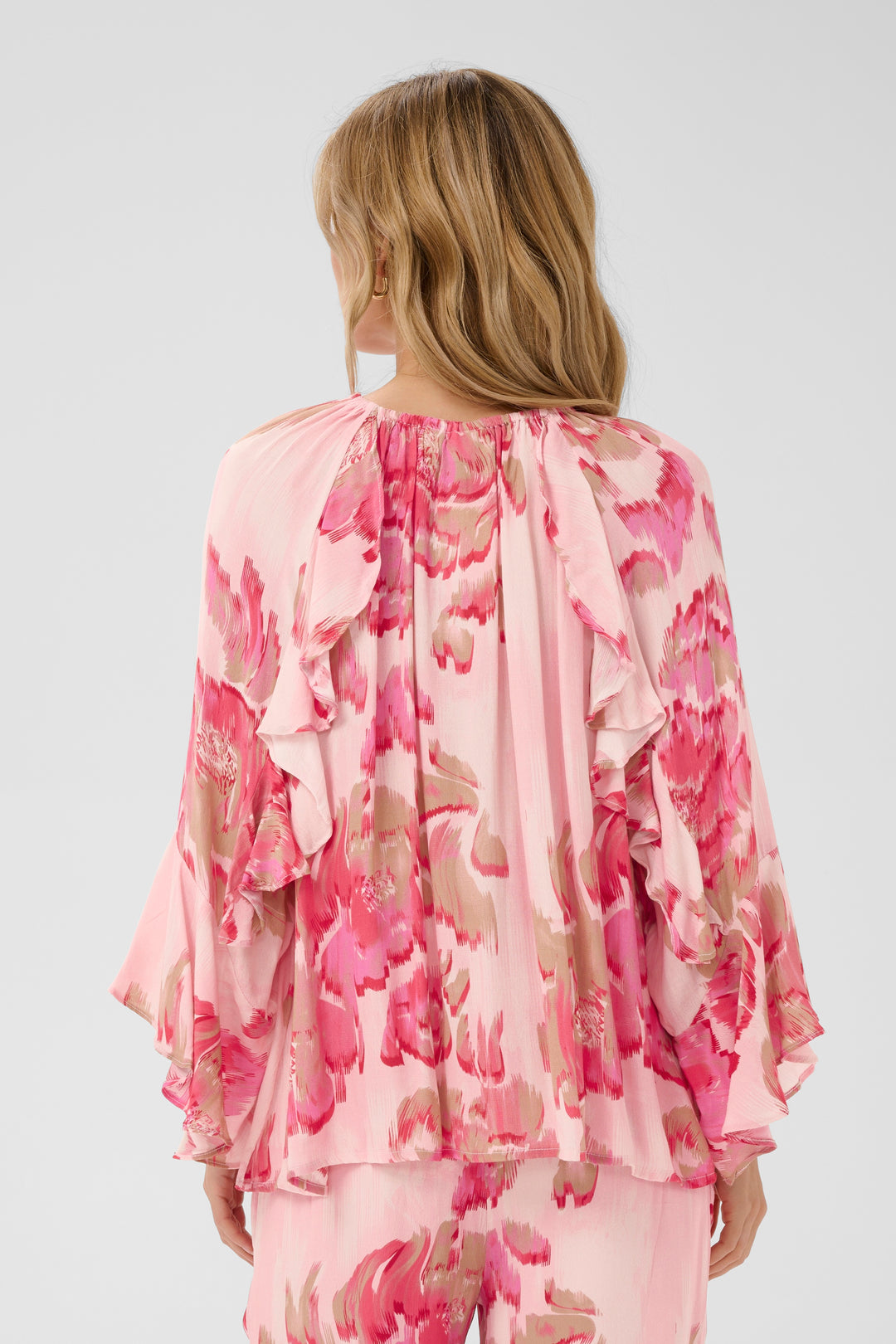 Saint Tropez Pollyana Blouse - Poppy Shaded Flower Print