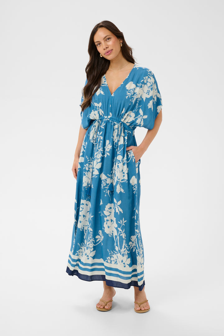 Saint Tropez Rasheda Dress- Vallarta Blue Flower Bouquet.