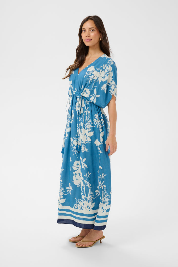 Saint Tropez Rasheda Dress- Vallarta Blue Flower Bouquet.