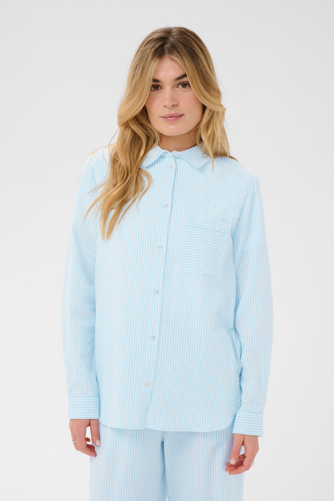 Saint Tropez ElmikoSZ Shirt- Cerulean Ice Stripe