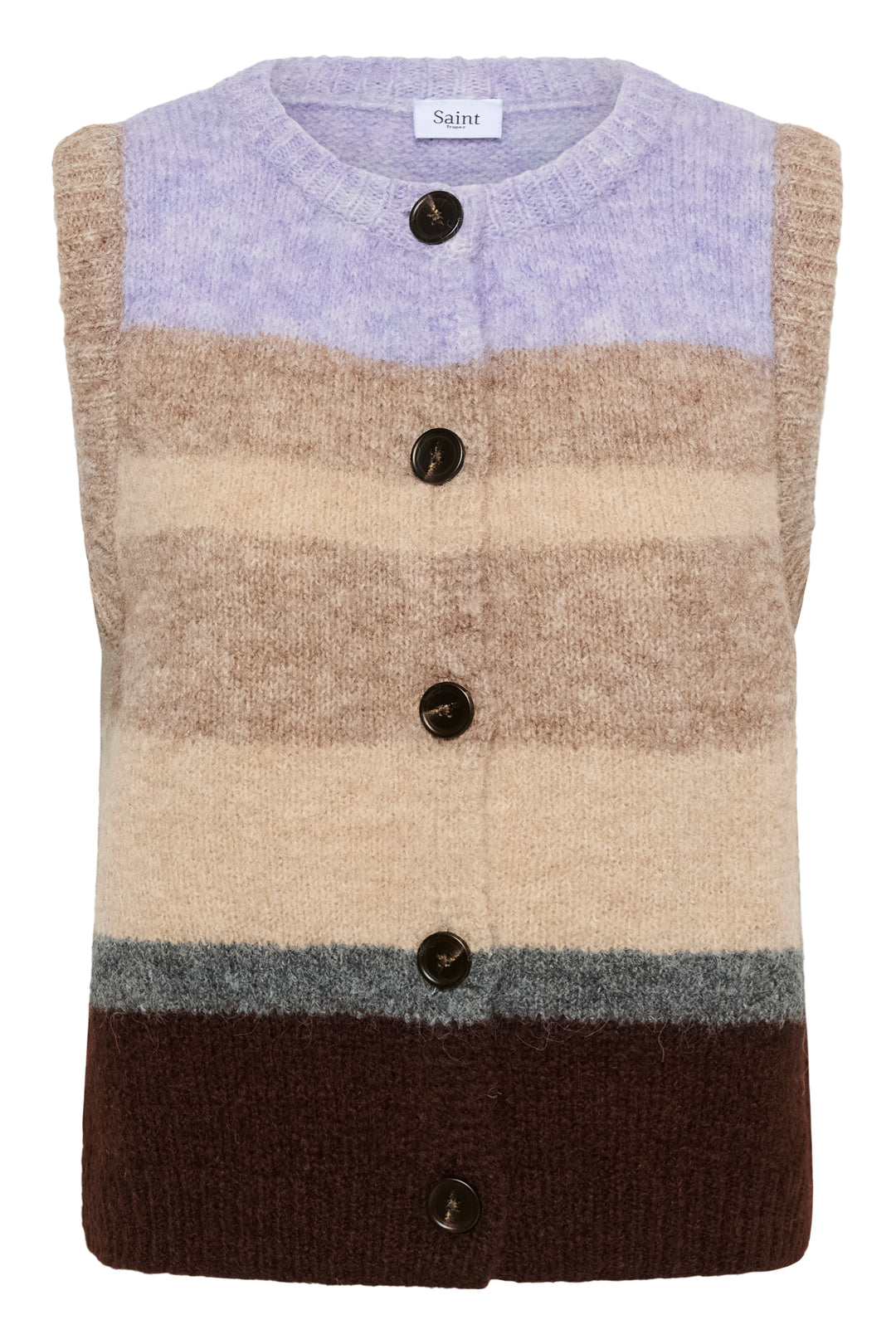 Saint Tropez SeraphinaSZ Waistcoat- Chocolate Lilac Multistripe