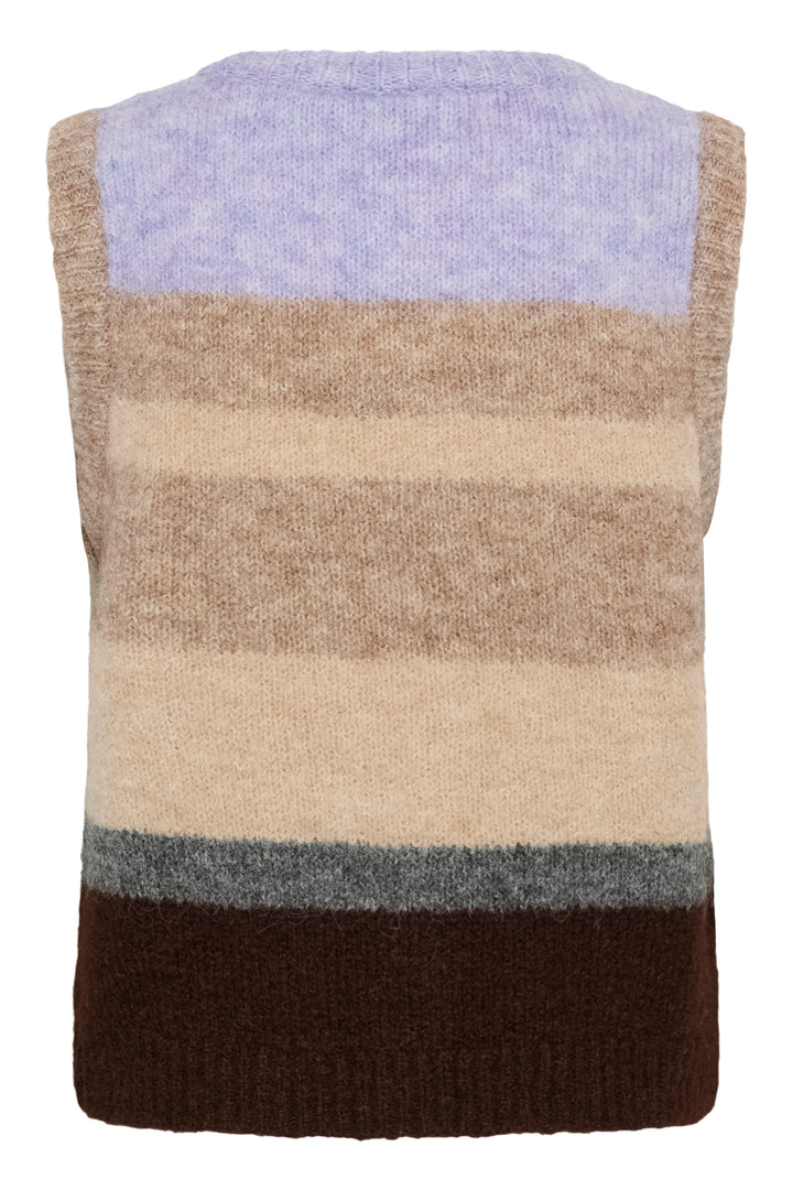 Saint Tropez SeraphinaSZ Waistcoat- Chocolate Lilac Multistripe