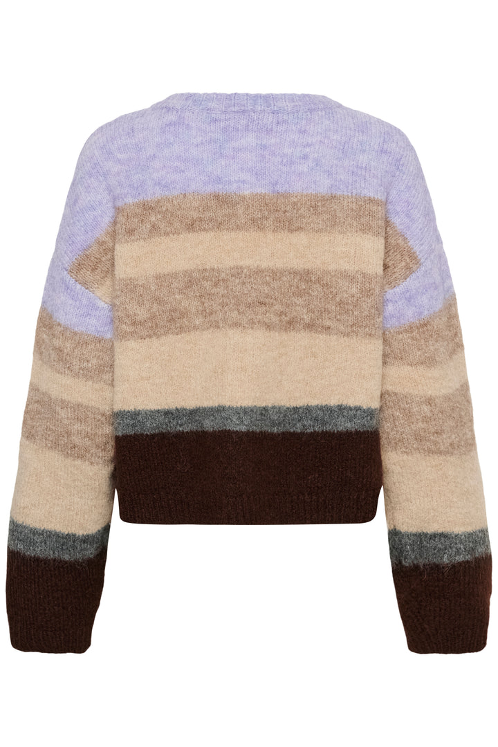 Saint Tropez SeraphinaSZ Cardigan- Chocolate Lilac Multi Stripe