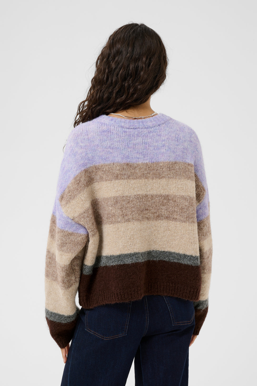 Saint Tropez SeraphinaSZ Cardigan- Chocolate Lilac Multi Stripe