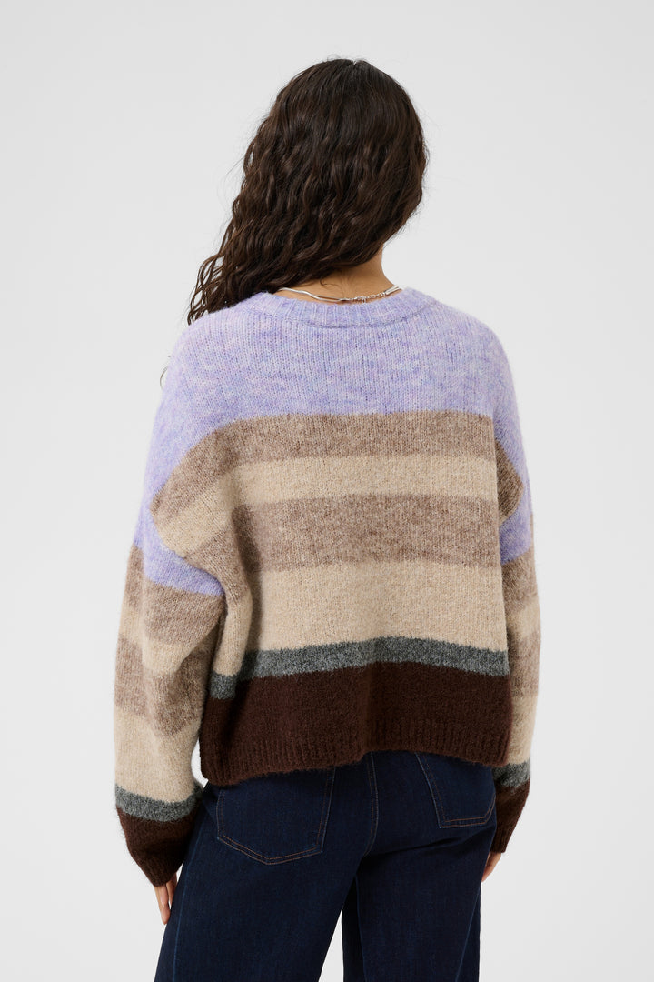 Saint Tropez SeraphinaSZ Cardigan- Chocolate Lilac Multi Stripe