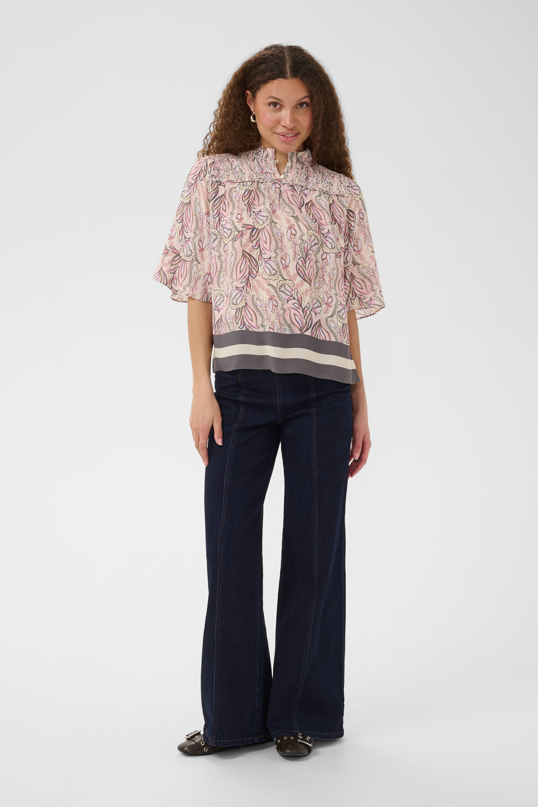 Saint Tropez ShaktiSZ Blouse- Dusty Pinks Arty Blooms