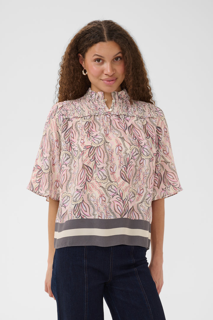 Saint Tropez ShaktiSZ Blouse- Dusty Pinks Arty Blooms