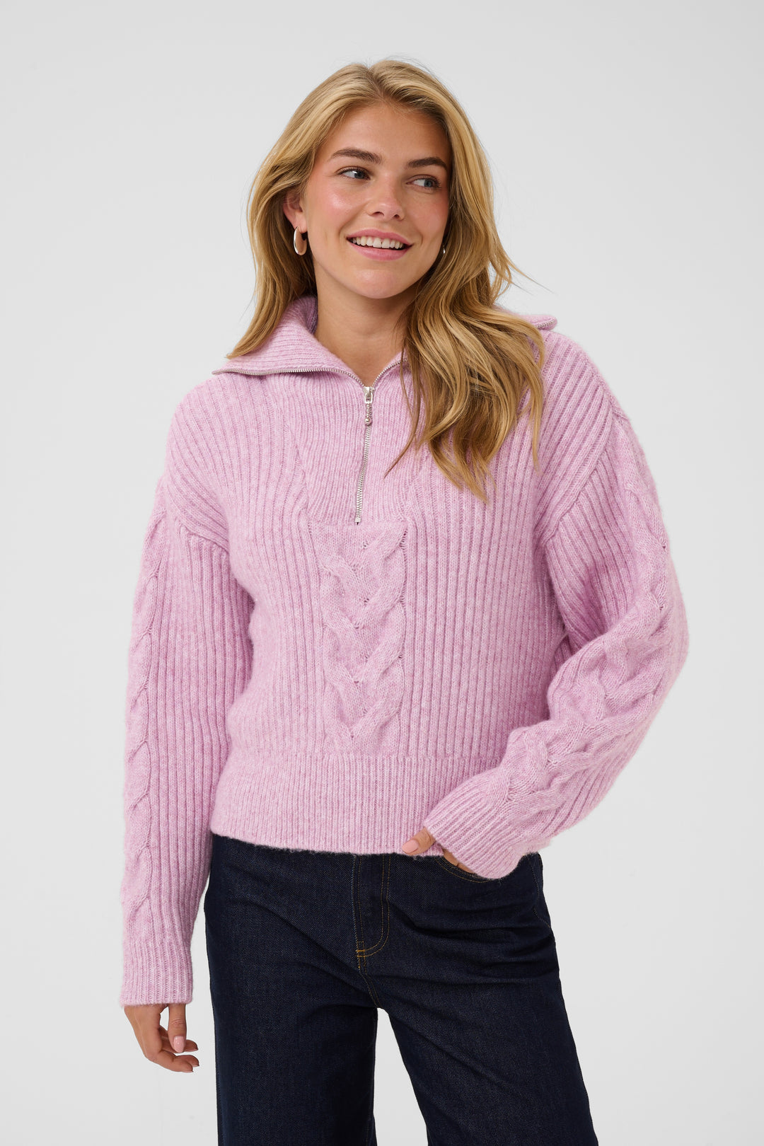 Saint Tropez Talma Pullover- Mauve Mist Melange