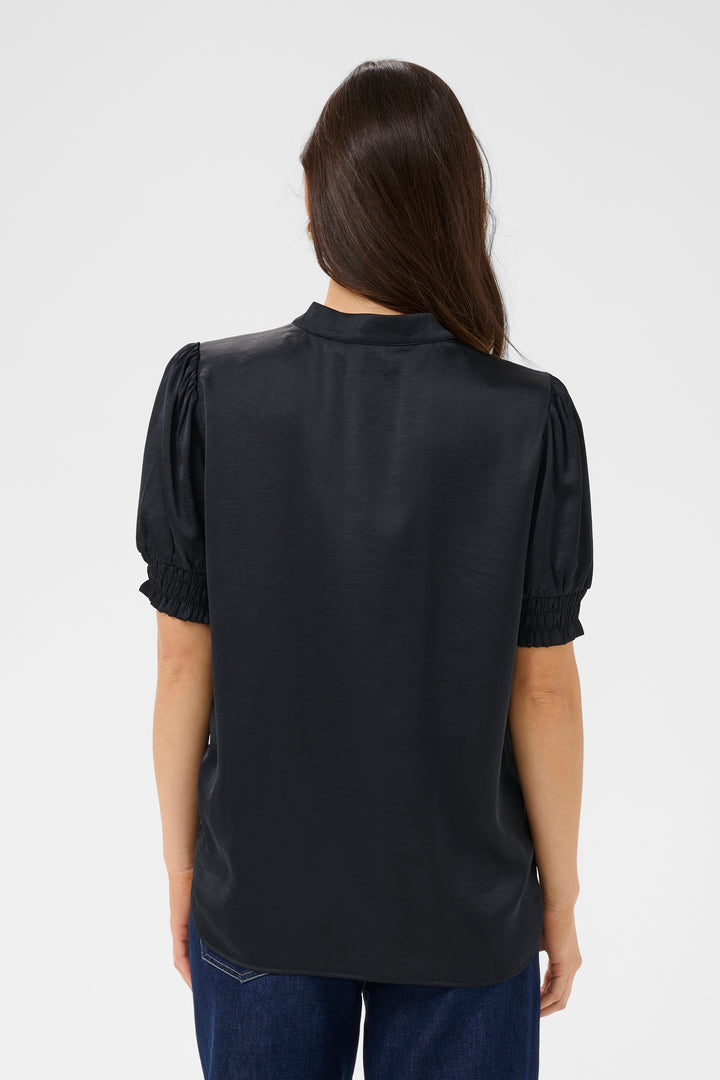 Saint Tropez Panan Short Sleeve Blouse- Black