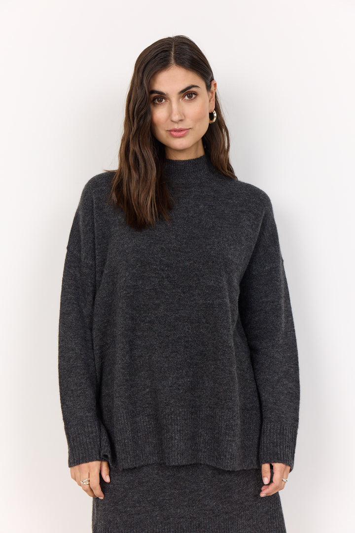Soya Concept Nessie 68 Grey High Collar Jumpe