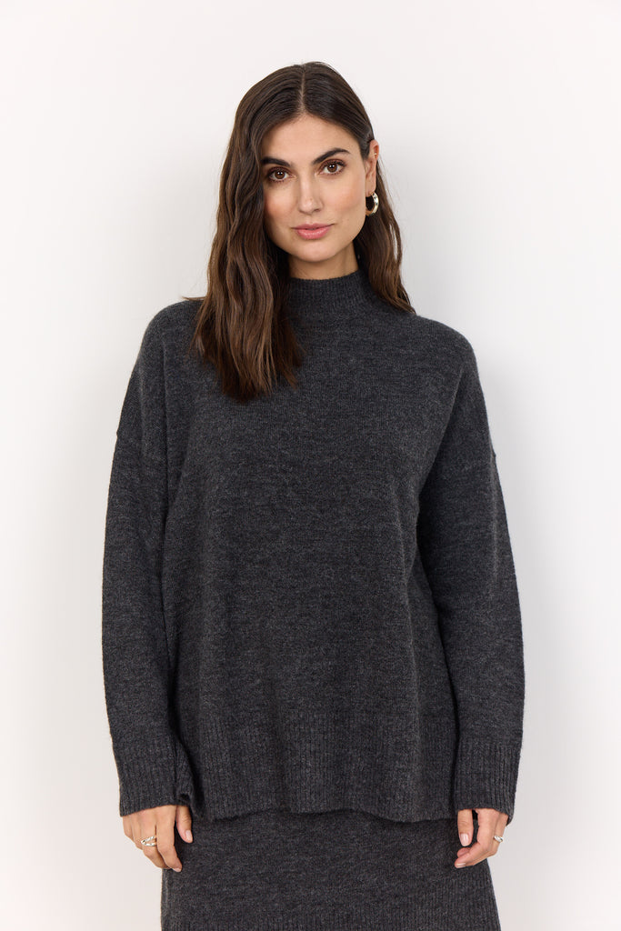 Soya Concept Nessie 68 Grey High Collar Jumper