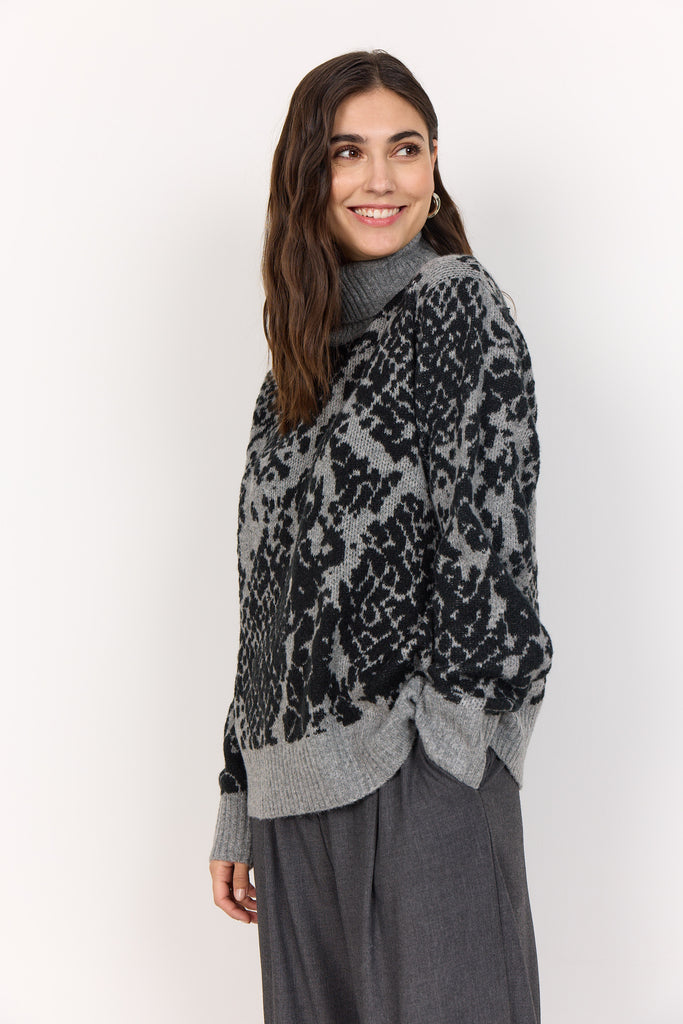 Soya Concept VENDI 2 Grey Abstract Jumper