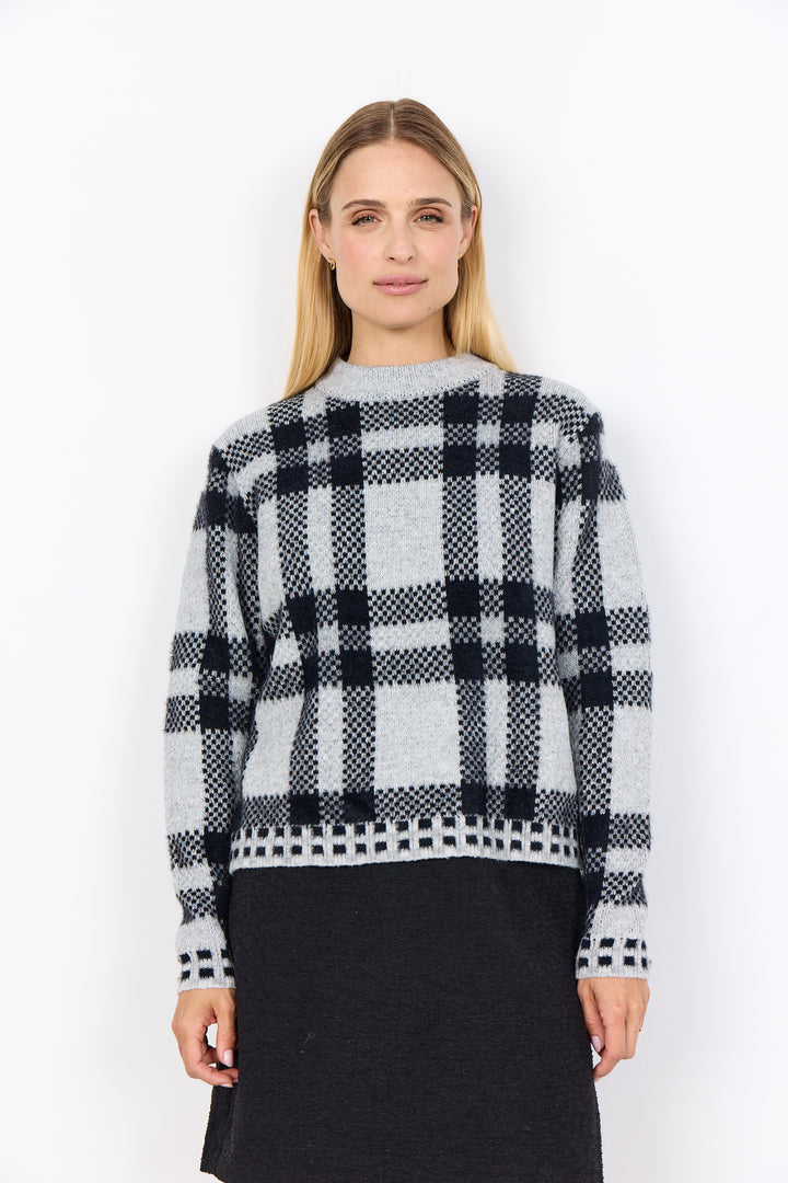Soya concept VIBSA 1 Crew Neck Checkered Jumper