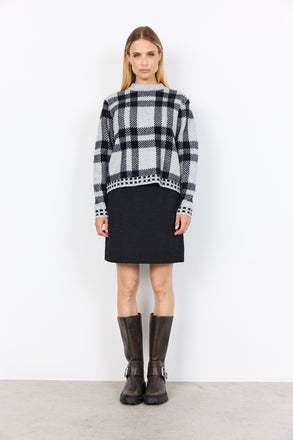 soya concept VIBSA 1 Crew Neck Checkered Jumper