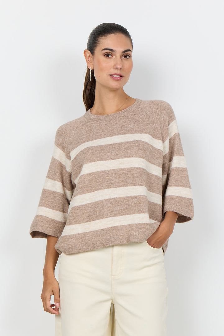Soya Concept SC-Orlean Stripe 5 Pullover - Sand