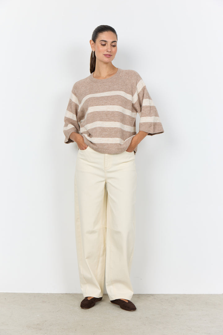 Soya Concept SC-Orlean Stripe 5 Pullover - Sand