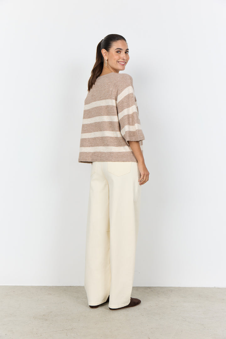 Soya Concept SC-Orlean Stripe 5 Pullover - Sand