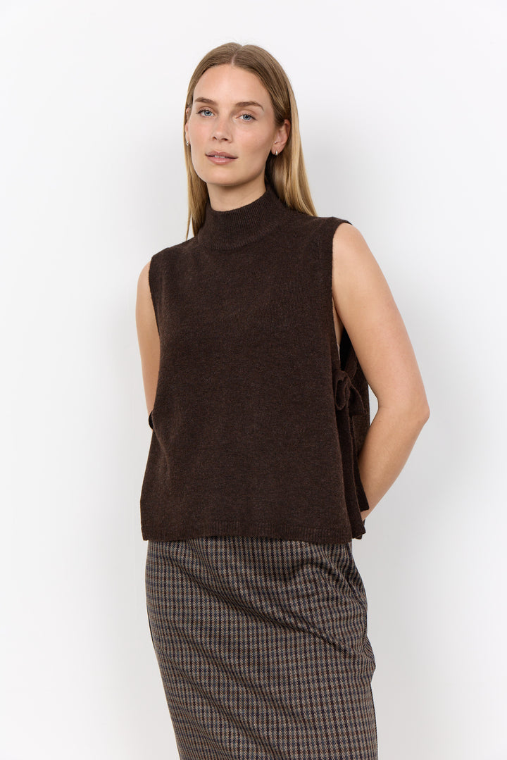 Soya Concept Orlean Waistcoat - Chocolate Brown