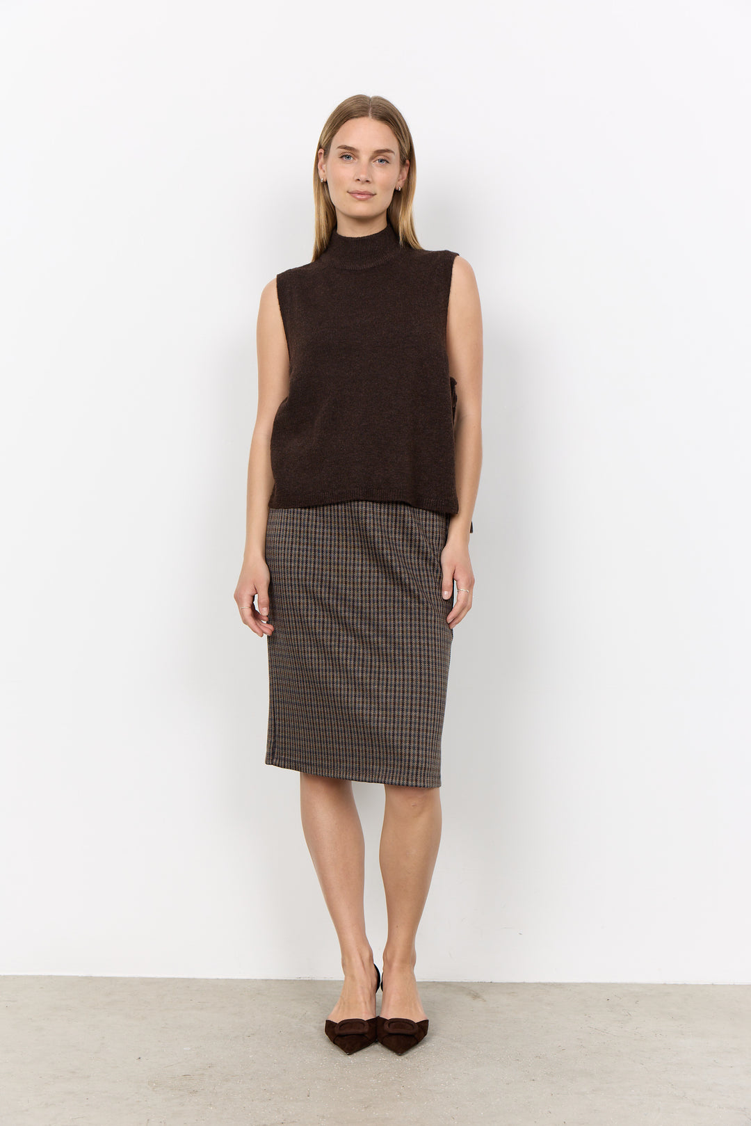 Soya Concept Orlean Waistcoat - Chocolate Brown
