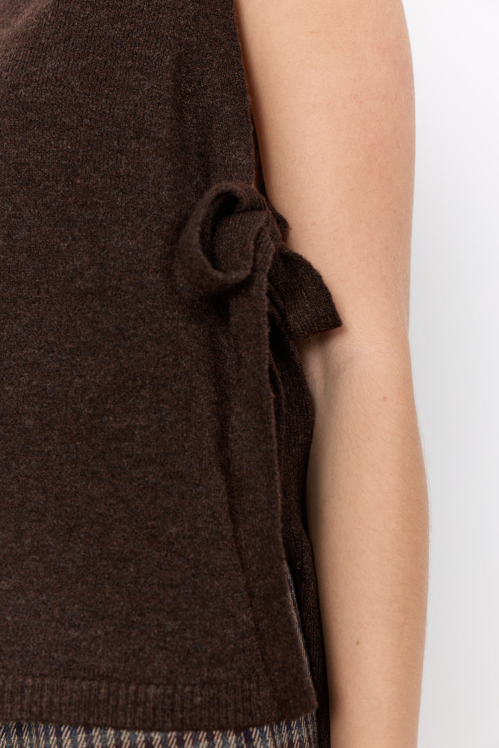 Soya Concept Orlean Waistcoat - Chocolate Brown