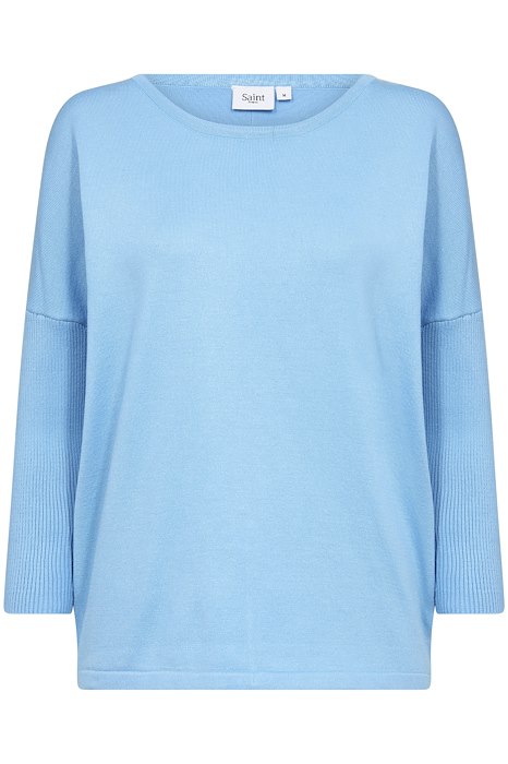 Saint tropez Mila Round Neck pullover- Ethereal blue