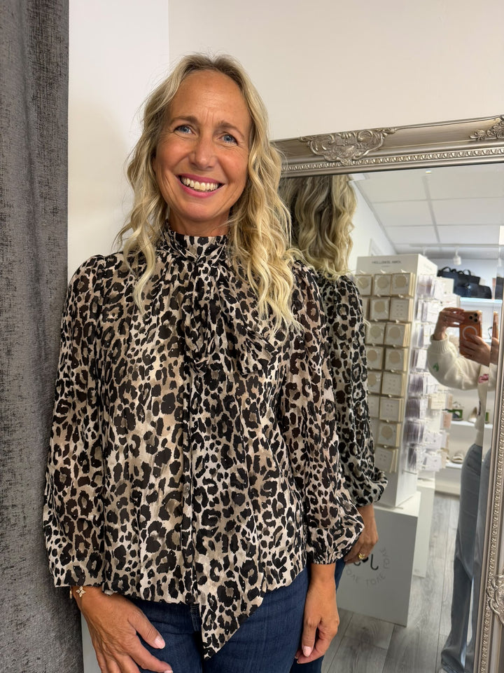 Italian Leopard Print Blouse