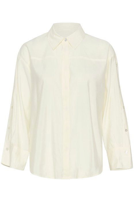 Soaked In Luxury Elia Button Shirt- Whisper White