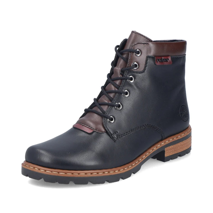 Rieker Women's Lace-up Boot - Brown/Black
