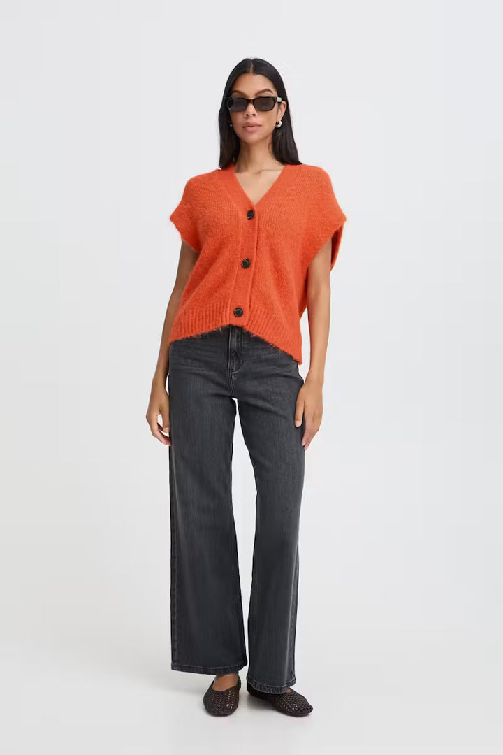 B.Young Millers Button Vest - Orange