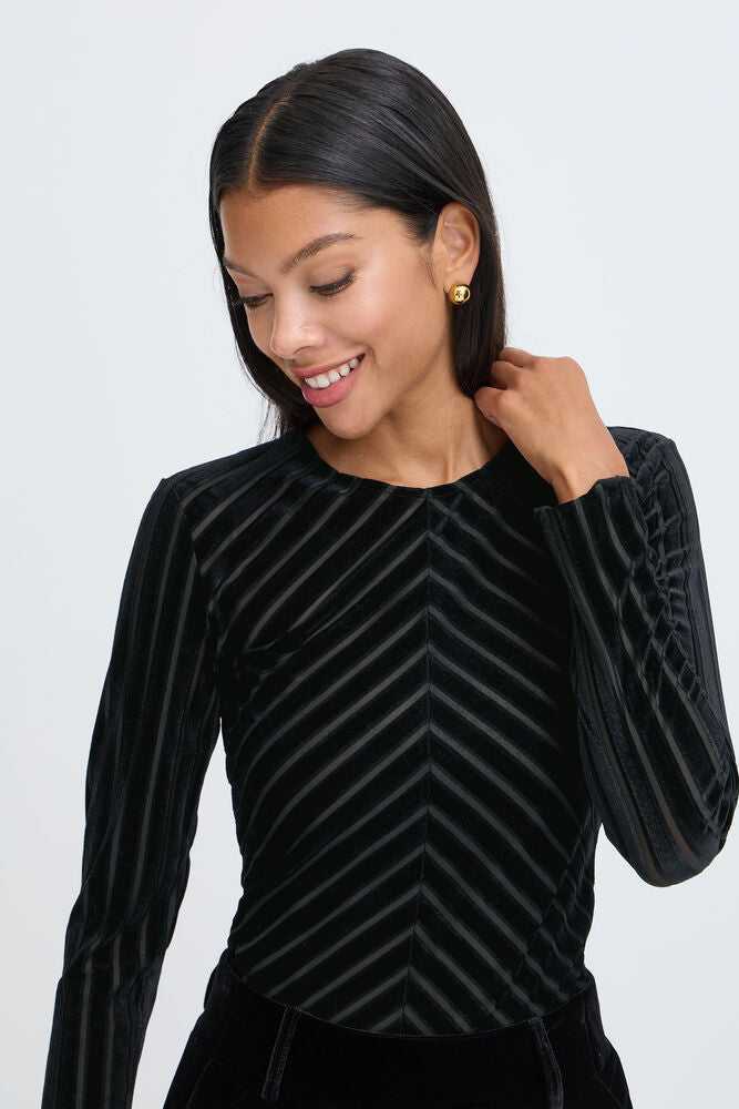 B.Young BYSHIRLEY Stripe Top - Black