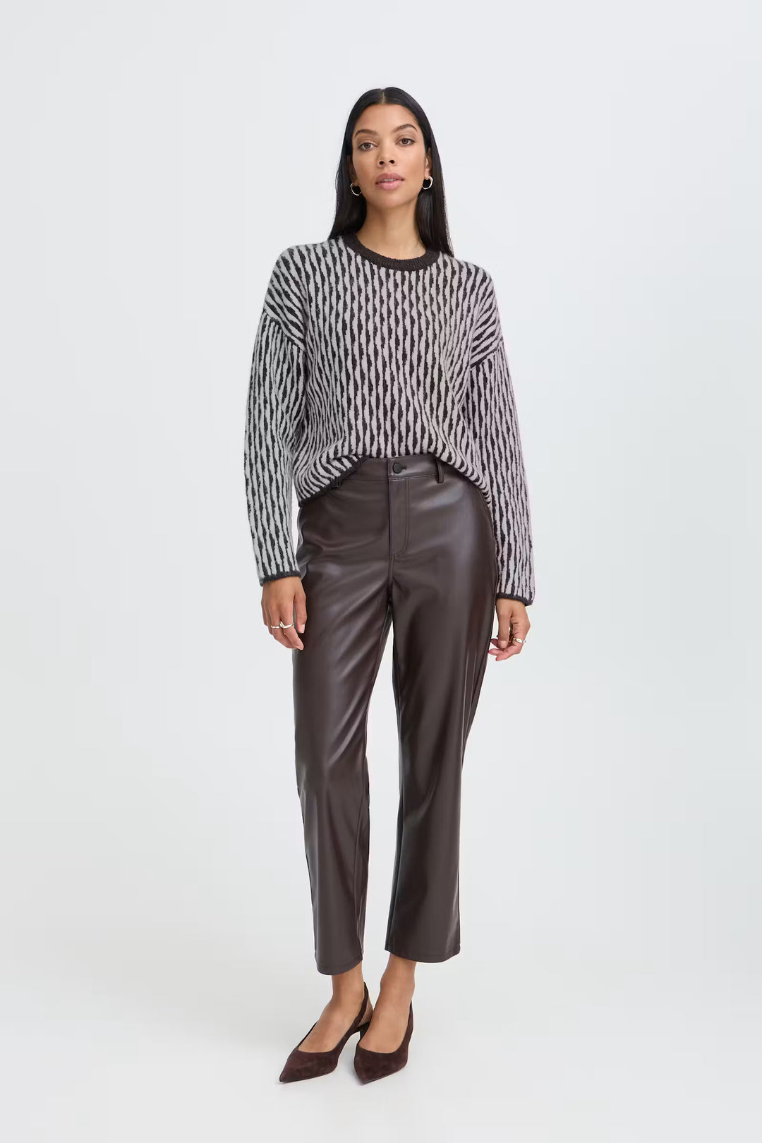 B.Young Jula Jumper- Fig Abstract/Brown