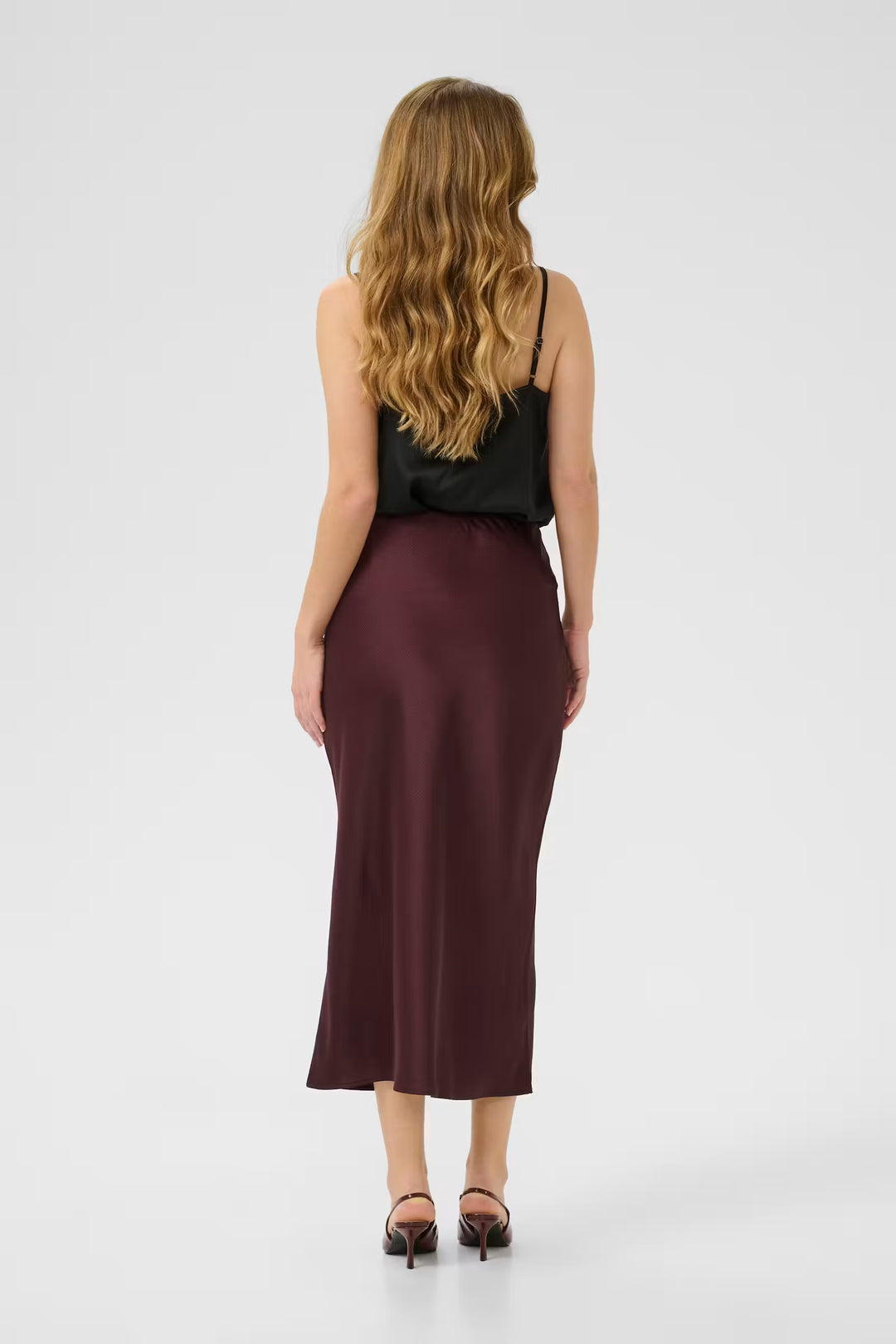 Kaffe KAlotte Skirt - Fudge/Red