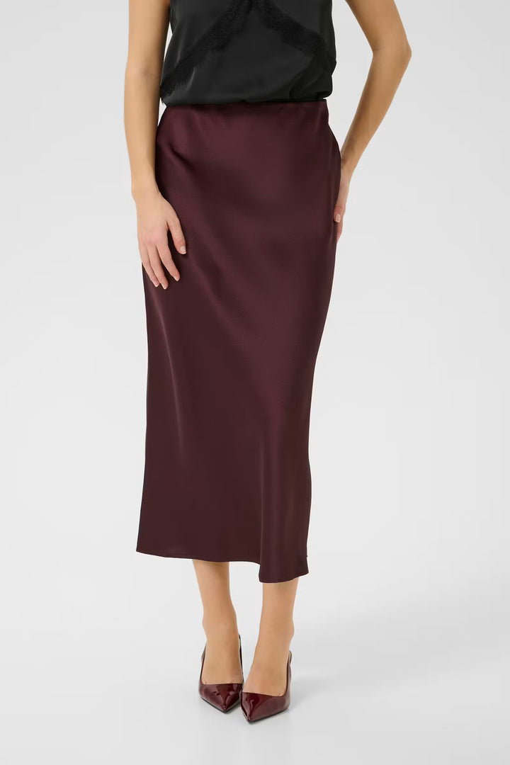 Kaffe KAlotte Skirt - Fudge/Red