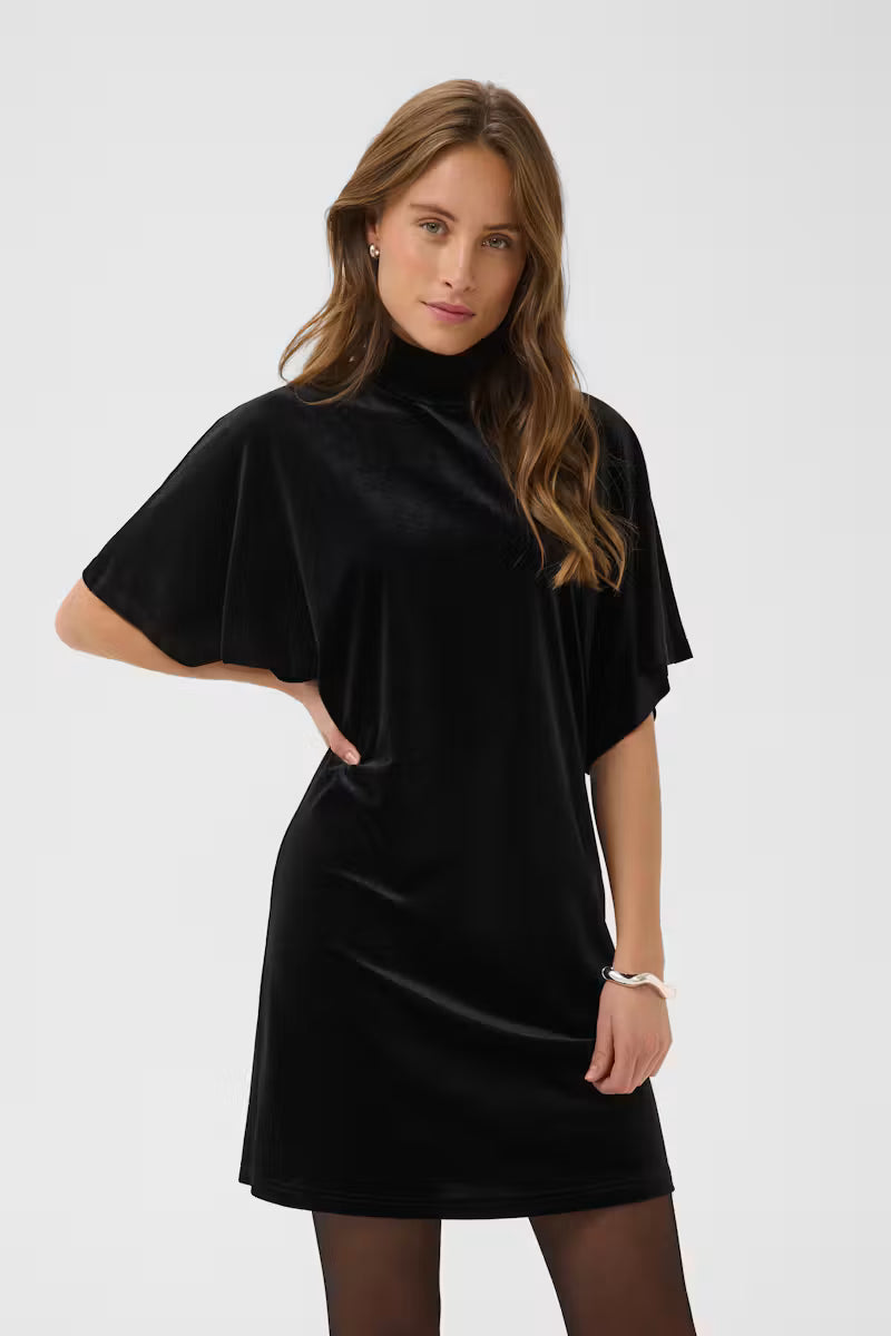Kaffe Kelly Velvet Dress - Black