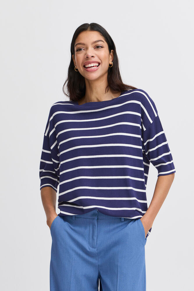 B.Young BYMMORLA T-Shirt - Medieval Blue Mix