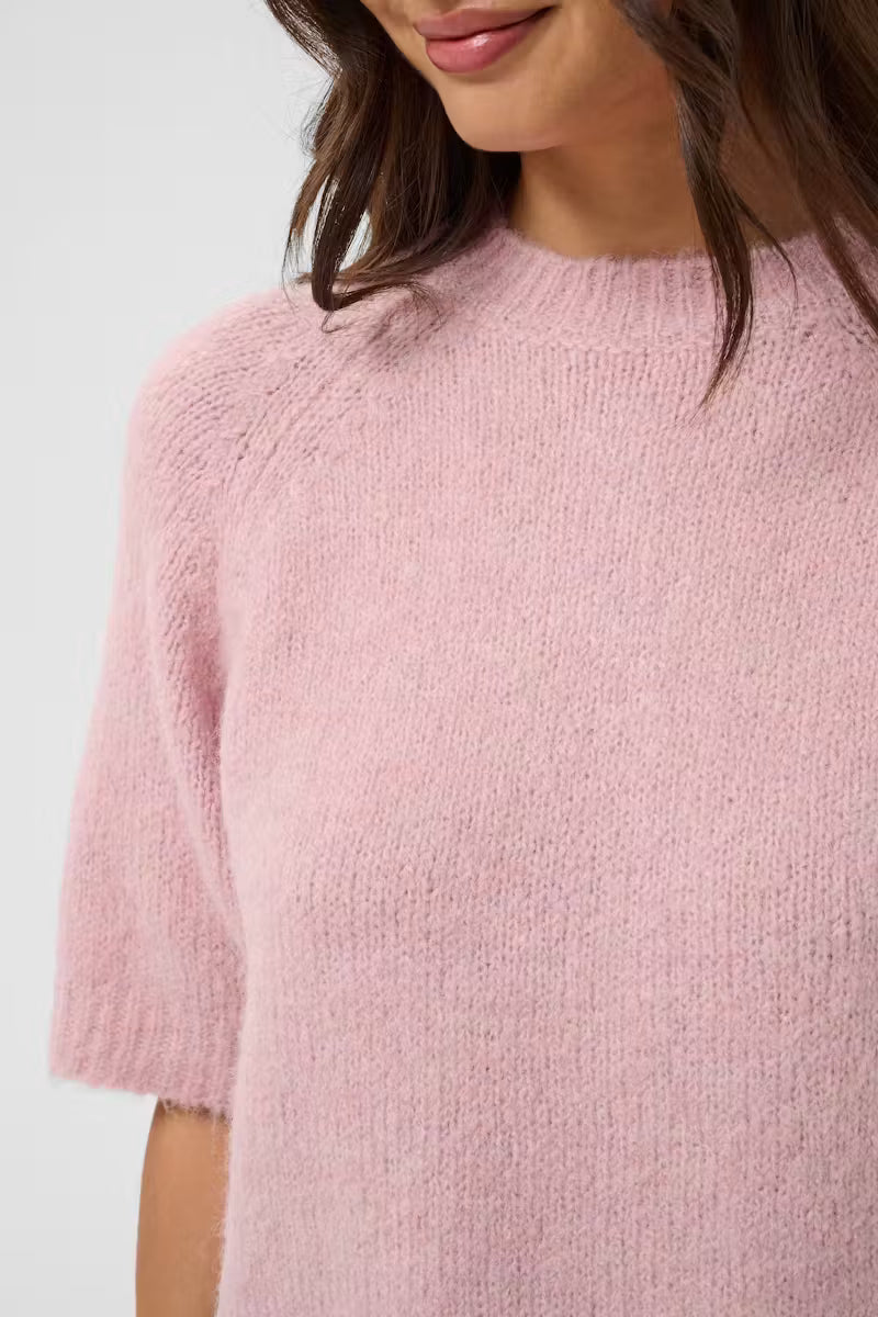 Kaffe KAemilie Cropped Knit Pullover - Pale Mauve/Pink