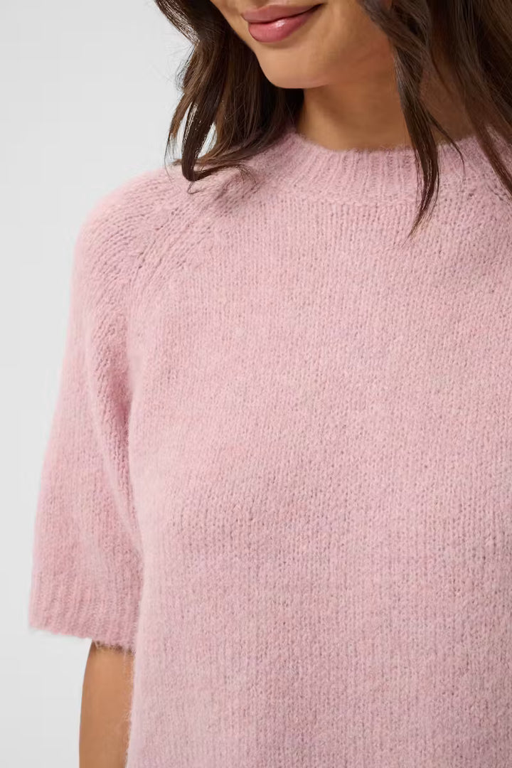 Kaffe KAemilie Cropped Knit Pullover - Pale Mauve/Pink