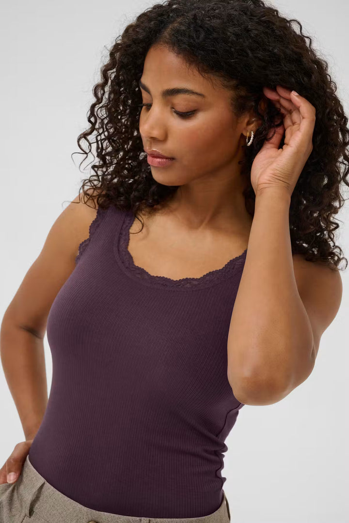 Kaffe KAomi Top - Fudge/Red