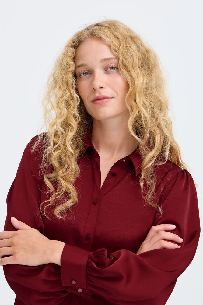 B.Young BYISA Peplum Shirt - Sun-Dried Tomato